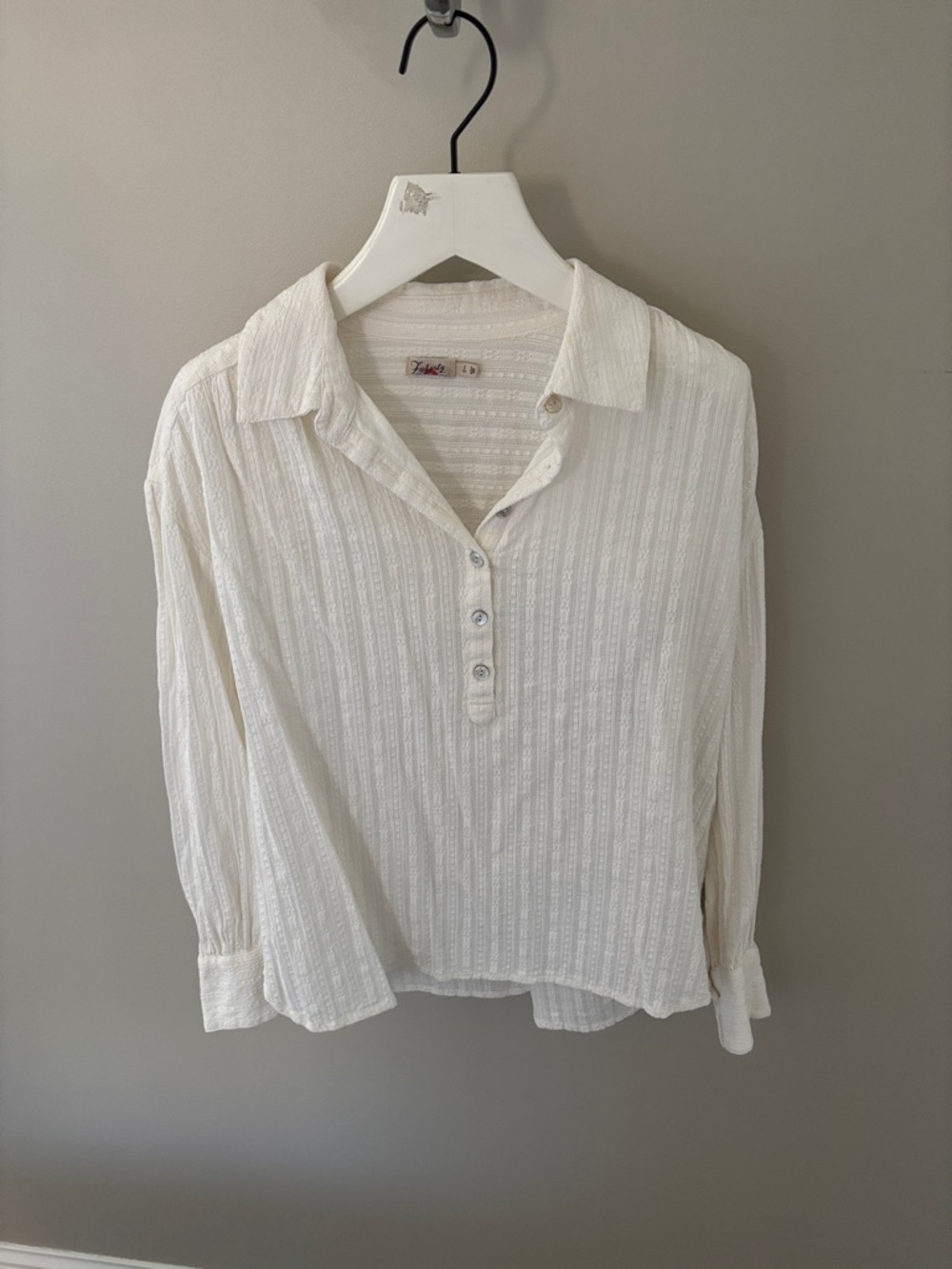 Faherty White Button-Front Collared Women's Blouse S